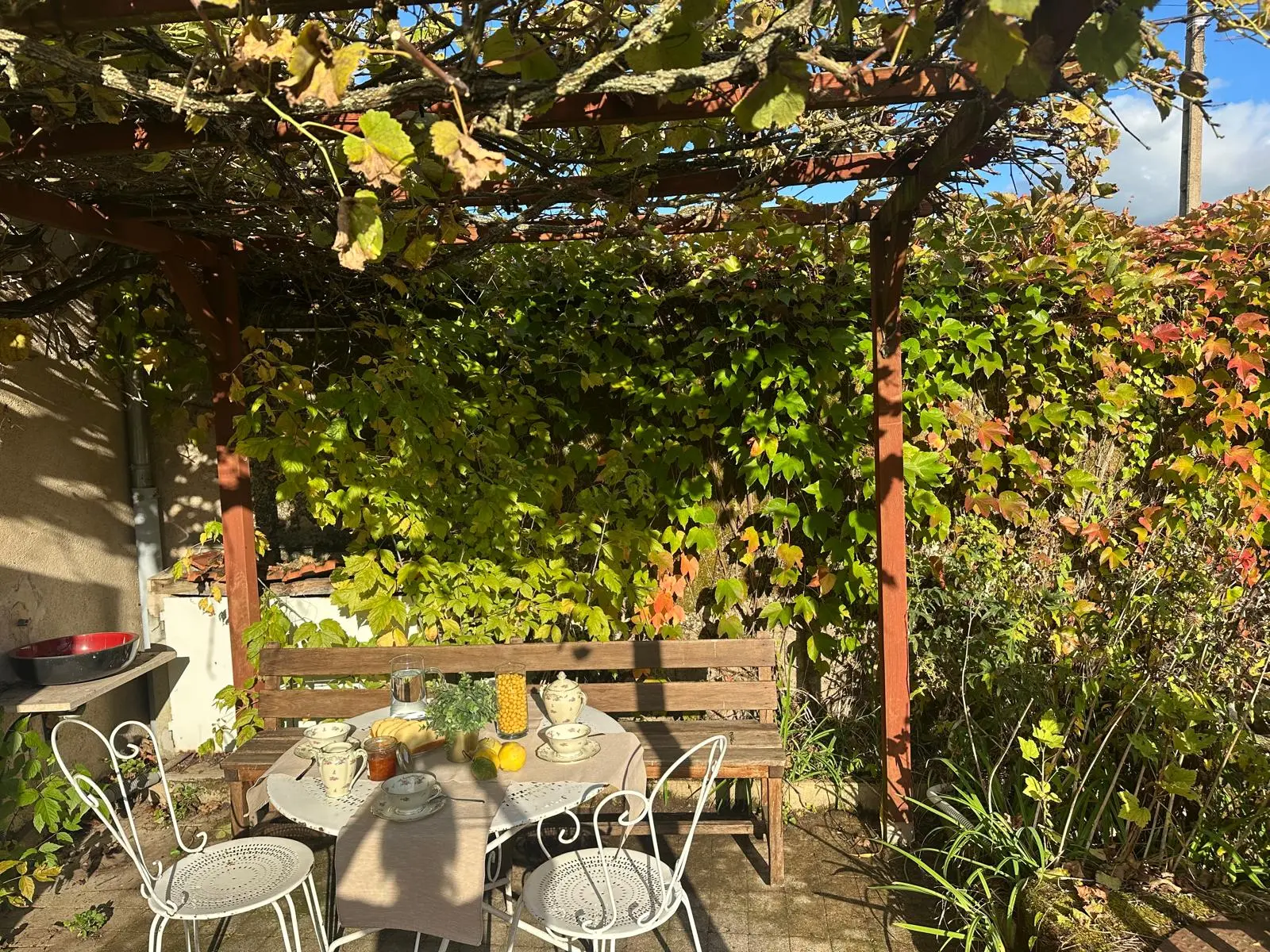 Terrasse avec vue sur le jardin